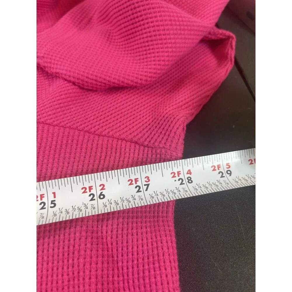 Quacker Factory Pink Sequin Waffle Knit Long Sleeve Top NWOT Pullover 3X